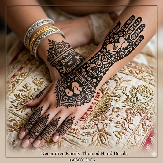 Bridal and Baby Shower Tattoo Sticker Combo Pack of 4 |Festival Special