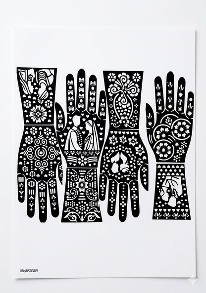 Mehandi Stencil for Hands Easy Apply Traditional Mehndi Design