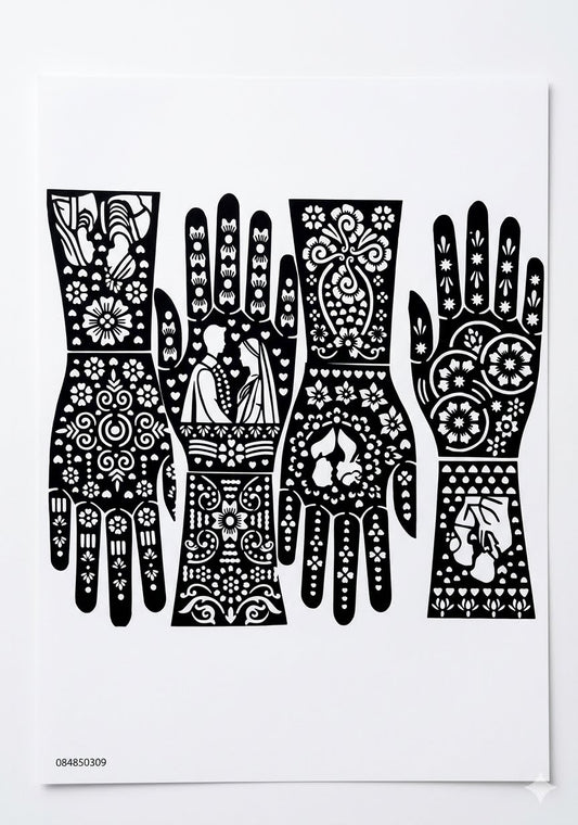 Mehandi Stencil for Hands Easy Apply Traditional Mehndi Design