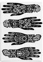 Mehandi Stencil Party Bridal Pack of 4 |Beautiful Flower Pattern