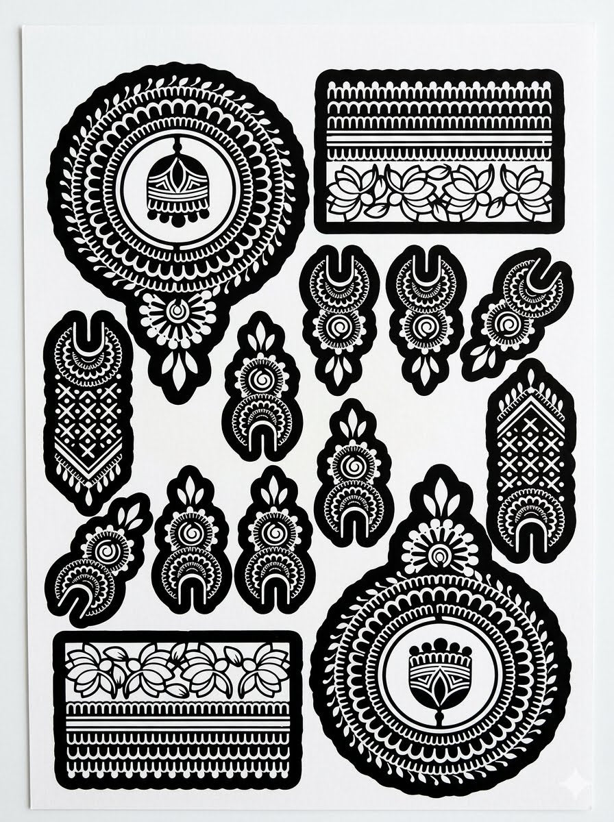 Craftivity Mehndi Temporary Tattoo Sticker |Best Mehndi Design |Reuseable Mehndi