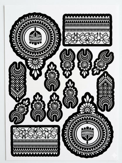 Craftivity Mehndi Temporary Tattoo Sticker |Best Mehndi Design |Reuseable Mehndi