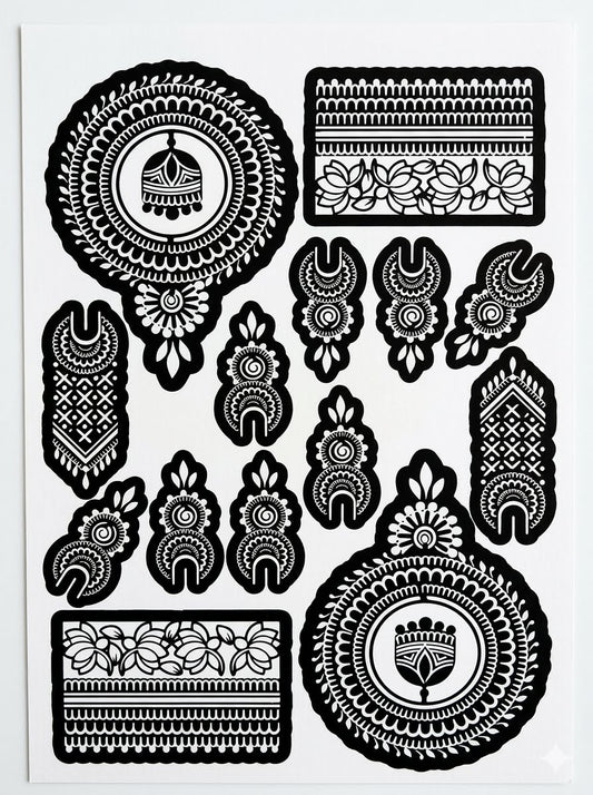 Craftivity Mehndi Temporary Tattoo Sticker |Best Mehndi Design |Reuseable Mehndi