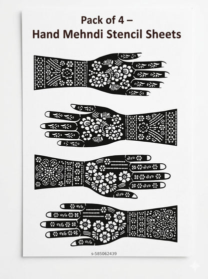 Mehandi Stencil Kia Hand-12 Piece (6 pair)