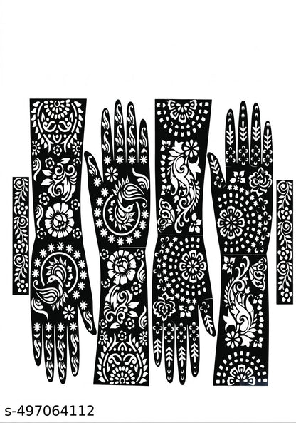 New Bridal Mehendi Stencil Stickers Trendy Mehendi Stencils|Best Design  (Pack of 4)