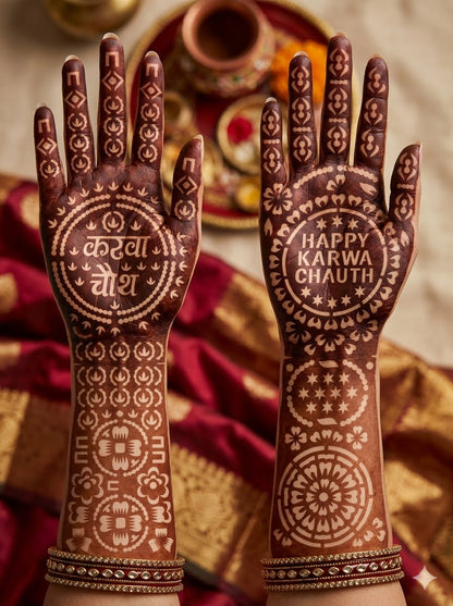 Mehandi Stencil Karwa chauth-12 Piece (6 pair)
