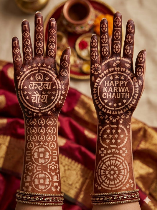 Mehandi Stencil Karwa chauth-12 Piece (6 pair)