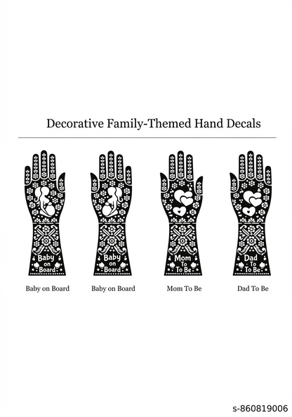 Bridal and Baby Shower Tattoo Sticker Combo Pack of 4 |Festival Special
