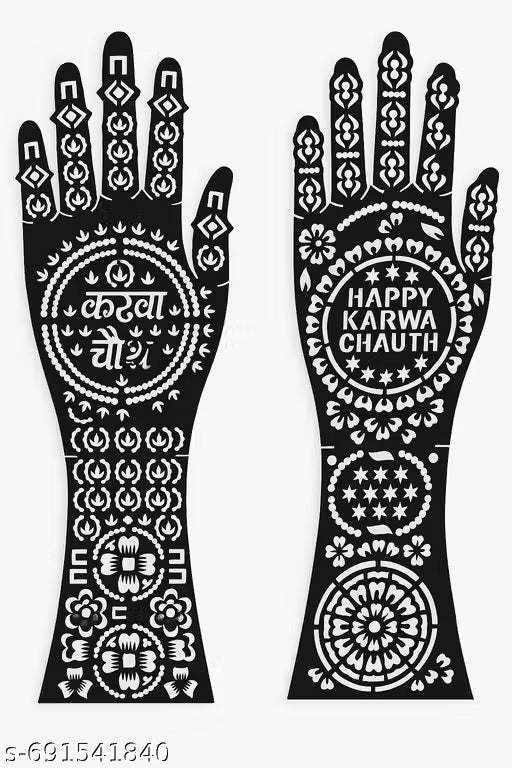 Mehandi Stencil Karwa chauth-12 Piece (6 pair)